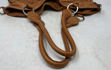 Load image into Gallery viewer, Valentina Womens Brown Leather Inner Pockets Double Handle Hobo Bag
