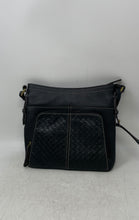 Load image into Gallery viewer, Tignanello Womens Black Leather Adjustable Strap Inner Pockets Crossbody Bag
