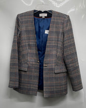 Load image into Gallery viewer, Calvin Klein Womens Multicolor Plaid Long Sleeve One-Button Blazer Size 6

