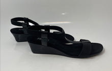 Load image into Gallery viewer, Alfani Womens Black Open Toe Wedge T-Strap Sandals Size 7.5M
