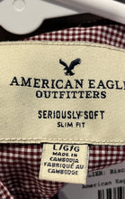 Load image into Gallery viewer, American Eagle Outfitters Mens Red Check Print Slim Fit Button-Up Shirt Size L
