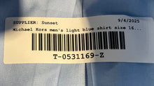 Load image into Gallery viewer, Michael Kors Mens Light Blue Cotton Long Sleeve Dress Shirt Size 16 1/2
