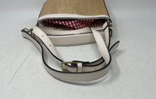 Load image into Gallery viewer, Kelly &amp; Katie Womens Beige White Detachable Strap Lined Top Handle Bag
