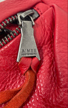 Load image into Gallery viewer, Aimee Kestenberg Womens Red Leather Outer Pocket Adjustable Strap Belt Bag
