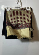 Load image into Gallery viewer, Vintage Handcraft Inc. Womens Beige Red Geometric Paisley Silk Rectangle Scarf
