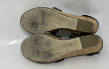 Load image into Gallery viewer, Toms Womens Sienna Black Cork Wedge Heel Ankle Strap Sandals Size 10
