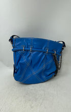 Load image into Gallery viewer, Hype Womens Blue Leather Tassel Adjustable Strap Bucket Shoulder Bag
