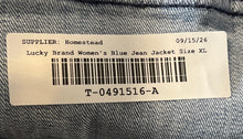 Load image into Gallery viewer, Lucky Brand Womens Blue Denim Long Sleeve Button Front Trucker Jacket Size XL
