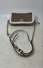 Load image into Gallery viewer, Anne Klein Womens Brown White Signature Print Adjustable Strap Crossbody Bag

