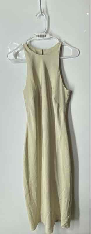 A New Day Womens Light Khaki Sleeveless Round Neck Midi Bodycon Dress Size XS