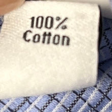 Load image into Gallery viewer, Calvin Klein Mens Blue White Grid Check Long Sleeve Dress Shirt Size 17.5 36/37
