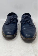 Load image into Gallery viewer, Cole Haan Mens Navy Blue Leather Lace-Up Wingtip Oxford Dress Shoes Size 11 M
