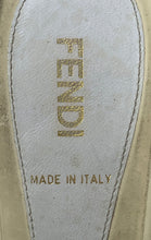Load image into Gallery viewer, Authentic Fendi Womens Cream Peep Toe Slingback Sandals Size EUR 37.5 Damaged
