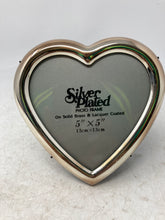Load image into Gallery viewer, Silver-Tone Plated Heart Shape Brass &amp; Lacquer Coated 5x5 Inch Photo Frame
