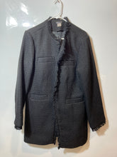 Load image into Gallery viewer, Venus Womens Black Long Sleeve Hook &amp; Eye Fringe Pockets Blazer Jacket Size 16
