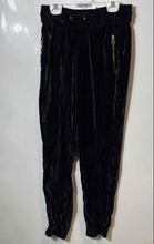 Load image into Gallery viewer, Zara Womens Black Velvet Elastic Waist Tapered Leg Jogger Pants Size S
