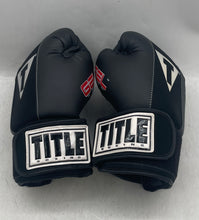 Load image into Gallery viewer, Title Boxing Gel World Black Hook And Loop Wrist Support Training Gloves
