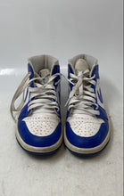 Load image into Gallery viewer, Nike Womens Air Jordan 1 Mid White Blue Lace-Up Sneaker Shoes Size 7
