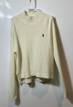 Load image into Gallery viewer, US Polo Assn. Womens White Long Sleeve High Neck Ribbed Pullover Sweater Size L

