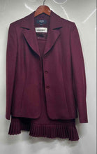 Load image into Gallery viewer, Jones Wear Womens Wine Single-Breasted 2-Piece Skirt And Blazer Set Size 8
