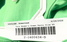 Load image into Gallery viewer, Zara Womens Green Flat Front Side Zip Bootcut Leg Trouser Pants Size XS
