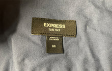 Load image into Gallery viewer, Express Mens Blue 1MX Slim Fit Long Sleeve Collared Button-Up Shirt Size Medium
