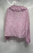 Load image into Gallery viewer, Zara Womens Pink Long Sleeve Adjustable Front Laces Ruffled Blouse Top Size XS
