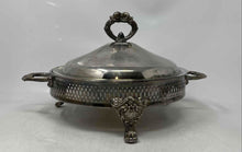Load image into Gallery viewer, Vintage Silver-Plated Tone Often Called Chafing Casserole Dish With Lid
