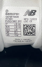 Load image into Gallery viewer, New Balance Unisex 550 V1 BB550PB1 White Lace-Up Sneaker Shoes Size M7 W8.5 D
