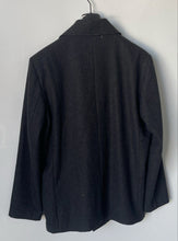 Load image into Gallery viewer, Kenneth Cole Mens Black Long Sleeve Pockets Double Breasted Pea Coat Size L
