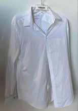 Load image into Gallery viewer, Calvin Klein Mens White Cotton Long Sleeve Collared Dress Shirt Size Large
