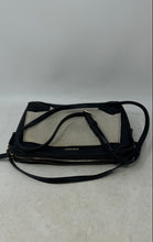 Load image into Gallery viewer, Nine West Womens Black Beige Canvas Leather Adjustable Strap Crossbody Bag
