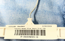 Load image into Gallery viewer, Express Womens Blue Denim Medium Wash Raw Hem Straight Leg Jeans Size 10R
