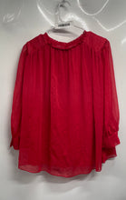 Load image into Gallery viewer, Zara Basic Womens Red Long Sleeve Round Neck Back Zip Blouse Top Size Medium
