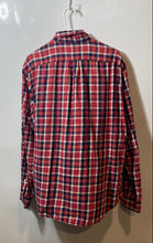 Load image into Gallery viewer, J.Crew Mens Red Blue Plaid Cotton Long Sleeve Button-Up Shirt Size Large
