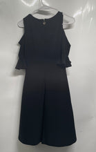 Load image into Gallery viewer, Tommy Hilfiger Womens Black Cold Shoulder Sleeve Round Neck Zip Shift Dress Sz 4
