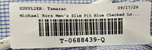 Load image into Gallery viewer, Michael Kors Mens Blue Check Long Sleeve Slim Fit Dress Shirt Size M 15.5 32/33

