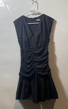 Load image into Gallery viewer, DKNY Womens Black Ruched Sleeveless V-Neck Back Zip A-Line Dress No Size
