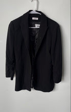 Load image into Gallery viewer, Calvin Klein Womens Black 3/4 Sleeve Peak Lapel Regular Fit Open Front Blazer
