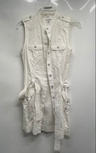 Load image into Gallery viewer, Calvin Klein Womens White Cotton Collared Sleeveless Shirt Dress Size XS
