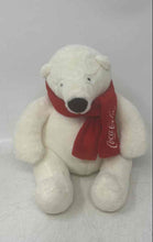 Load image into Gallery viewer, Vintage Coca -Cola White Collectible Polar Bear Plush Toy Wearing Red Scarf
