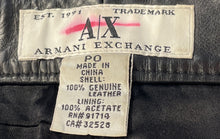 Load image into Gallery viewer, Armani Exchange Womens Black Leather Flat Front Straight Leg Chino Pants Size PO
