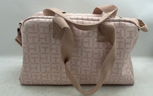 Load image into Gallery viewer, Tommy Hilfiger Womens Pink Monogram Adjustable Strap Travel Duffle Handbag
