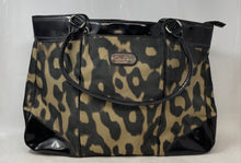 Load image into Gallery viewer, Jessica Simpson Womens Brown Black Animal Print Top Handle Satchel Handbag
