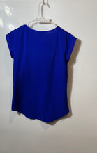 Load image into Gallery viewer, Express Womens Blue Short Cap Sleeve V-Neck Pullover Blouse Top Size XS
