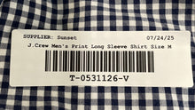 Load image into Gallery viewer, J.Crew Mens Blue White Gingham Slim Fit Long Sleeve Button-Up Shirt Size Medium
