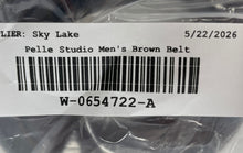 Load image into Gallery viewer, Pelle Studio Mens Brown Silver-Tone Buckle Charm Western Belt
