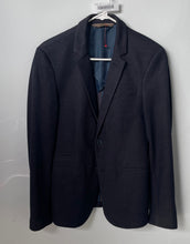 Load image into Gallery viewer, Zara Mens Dark Blue Long Sleeve Notch Lapel Pockets Two Button Blazer Size 38
