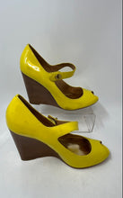 Load image into Gallery viewer, Coach Womens Lesa Yellow Brown Peep Toe Wedge Pump Heels Size 8B
