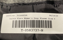 Load image into Gallery viewer, Calvin Klein Womens Gray Heather Long Sleeve Two-Button Blazer Size 0
